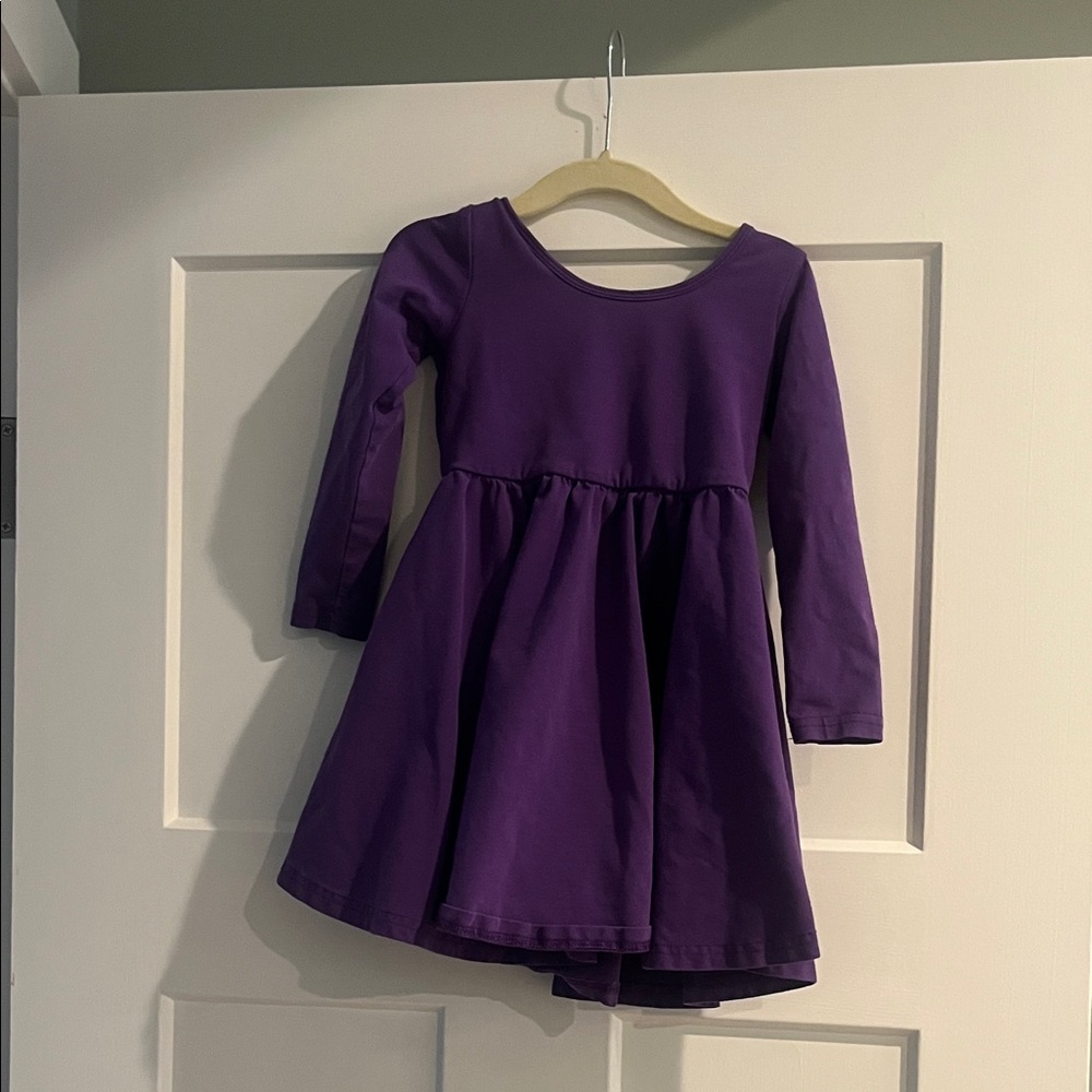 Elegant Kids Casual Dress in Deep Purple